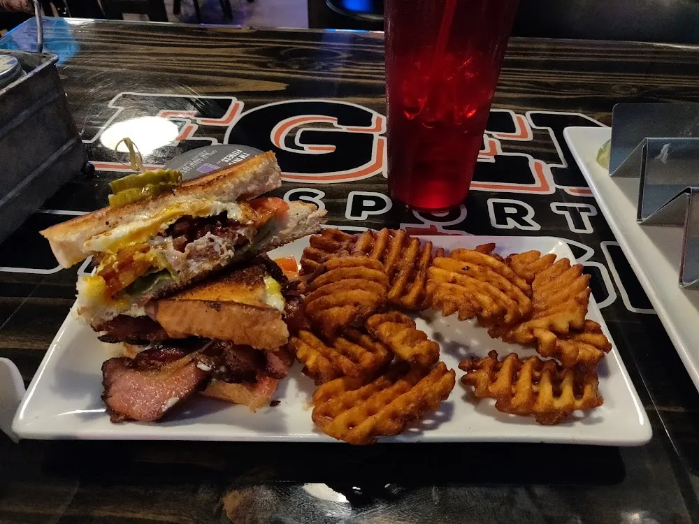 Belt blt with Eggs and Waffle Fries